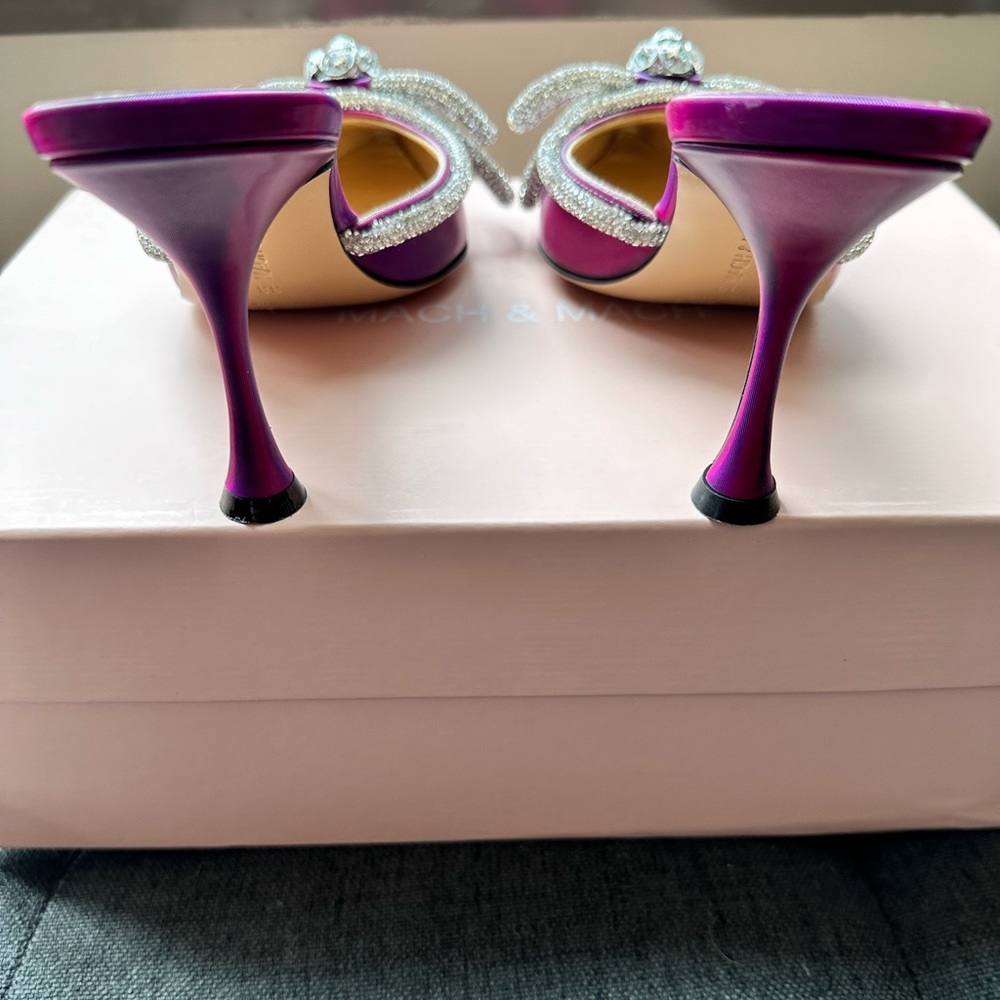 Mach And Mach Double Bow Mule In Fuchsia In Size … - image 2